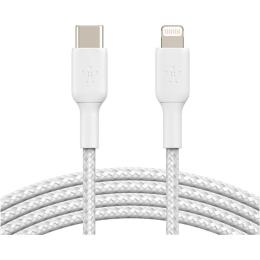 Кабель Belkin Boost Up Charge Braided USB-C to Lightning 1м White (CAA004BT1MWH)