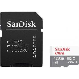 Карта памяти SanDisk microSDXC 128GB UHS-I Ultra A1 + SD Adapter (SDSQUNR-128G-GN3MA)