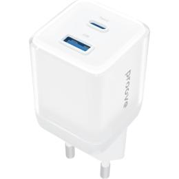 Мережевий зарядний пристрій Proove Pure GaN Plus 30W USB-C/USB-A White (WCPU30111202)