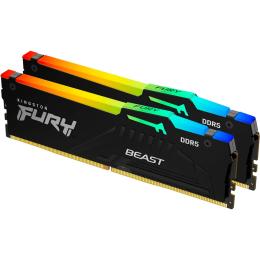 Модуль пам'яті DDR5 Kingston FURY Beast RGB 2x8GB 5200MHz Black (KF552C40BBAK2-16)