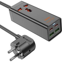 Мережевий фільтр Hoco AC10A Barry Black (601672)