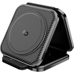 Бездротовий зарядний пристрій Hoco 3 in 1 Folding CQ4 Black (608510)