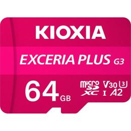 Карта памяти Kioxia microSDXC Exceria Plus G3 64GB Class 10 UHS-I U3 V30 (LMPL3M064GG2)