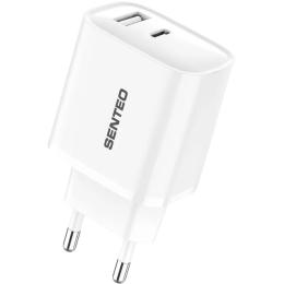 Сетевое зарядное устройство Senteo T-06 PD+QC3.0 45W White
