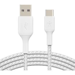 Кабель Belkin Boost Up Charge Braided USB-A to USB-C 1m White (CAB002BT1MWH)
