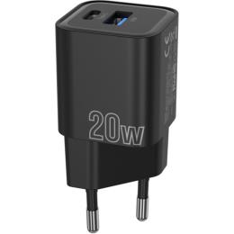 Мережевий зарядний пристрій Proove Silicone Power Plus 20W USB-C/USB-A Black (WCSP2011001)