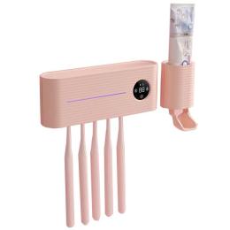 Тримач-стерилізатор для зубних щіток і пасти Xiaomi UVC Sterilization for Toothbrushes + Toothpaste Dispenser (Pink)
