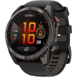 Смарт-годинник Garmin Fenix 8 Pro AMOLED Sapphire 51mm Carbon Gray DLC Titanium with Black/Pebble Gray Silicone Band (010-03199-00/01)