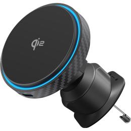 Автодержатель с беспроводной зарядкой Proove Graphite Circle Qi2 15W Black (WHGC15010001)