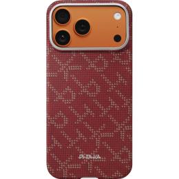 Чехол Pitaka Ultra-Slim Monogram для Apple iPhone 17 Pro Gold/Red (KI1702PTK)