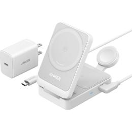 Беспроводное зарядное устройство Anker MagGo 3-in-1 Qi2 White (A2557)