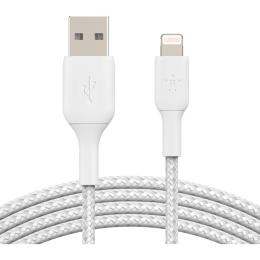 Кабель Belkin Boost Up Charge Braided USB-A to Lightning 1m White (CAA002BT1MWH)