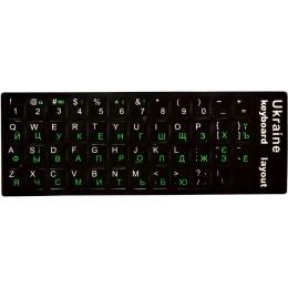 Наклейки на клавіатуру DK Укр\Рус\Eng Green