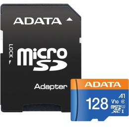 Карта памяти ADATA MicroSDXC Premier 128Gb Class 10 UHS-1 A2 + SD адаптер (AUSDX128GUICL10A1-RA1)