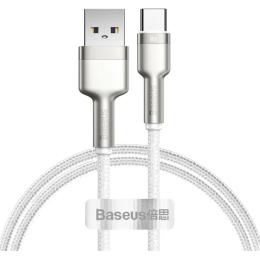 Кабель Baseus Cafule Metal Data Cable USB-А to USB-C 1m White (CAKF000102)