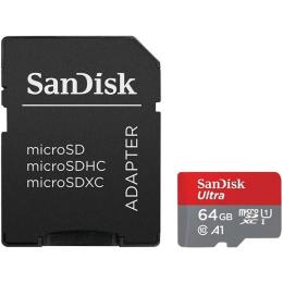 Карта памяти SanDisk microSDXC Ultra 64GB UHS-I A1 V10 + SD Adapter (SDSQUAB-064G-GN6MA)