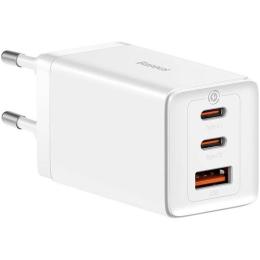 Сетевое зарядное устройство Baseus GaN5 Pro Fast Charger 2C+U 65W + Cable USB-C White (CCGP120202)