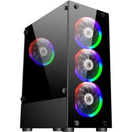 Корпус 1stPlayer V2-A-BK-4F1 Black