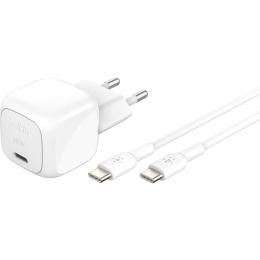 Сетевое зарядное устройство Belkin Boost Up Charge Compact 30W + Cable USB-C to USB-C White (WCA008KQ1MWH-B6)