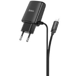 Мережевий зарядний пристрій Hoco C82A USB 2.4A + Cable to Lightning Black