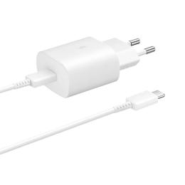 Мережевий зарядний пристрій Samsung 25W PD Wall Charger + Cable USB-C to USB-C White (EP-TA800XWEGRU)