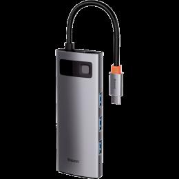 USB-хаб Baseus Metal Gleam Series 6-in-1 Multifunctional Type-C Hub Docking Station Space Gray (CAHUB-CW0G)