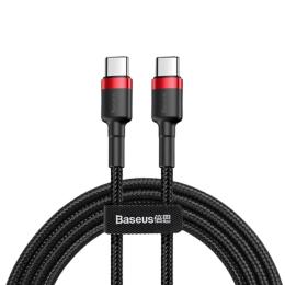 Кабель Baseus Cafule USB-C to USB-C 1m CATKLF-G91) Black/Red