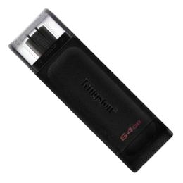 USB флеш-накопичувач Kingston DataTraveler 70 64GB USB-C 3.2 Gen 1 Black (DT70/64GB)