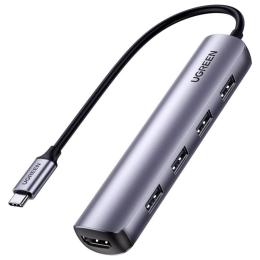 USB-хаб Ugreen 5 в 1 USB-C / 4xUSB 3.0 / 1x4K HDMI (20197)