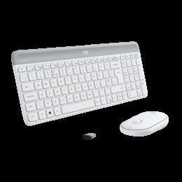 Комплект бездротовий клавіатура + миша LOGITECH MK470 Slim OFF-WHITE (920-009205)