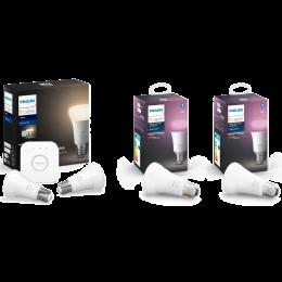 Набір Philips Hue (Bridge, лампа E27 White 2шт, лампа E27 RGB 2шт, BRIDGE+E27W2P+E27RGB2P)