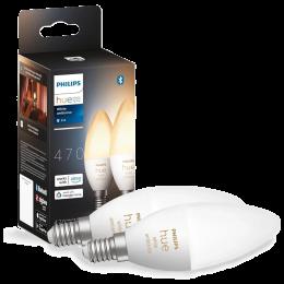 Лампа розумна Philips Hue E14, 5.2W(40Вт), 2200K-6500K, Tunable white, ZigBee, Bluetooth, 2 шт