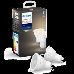 Комплект ламп Philips Hue GU10, White, BT, DIM, 2шт