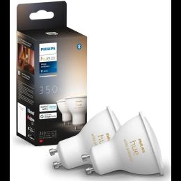 Лампа розумна Philips Hue GU10, 5W(50Вт), 2200K-6500K, Tunable white, ZigBee, Bluetooth, DIM, 2 шт