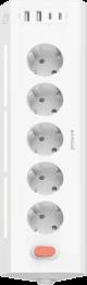 Мережевий фільтр Proove Prism Socket (5xAC + 2xType-C + 2xUSB) 1.6m (white)