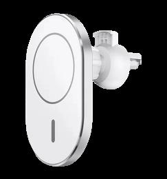 Автодержатель Wiwu Liberator Magnetic Wireless charger Silver/White (CH306)
