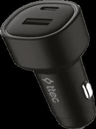 АЗП Ttec SmartCharger Duo PD, USB-C+USB-A, 83W, чорний (2CKP04S)