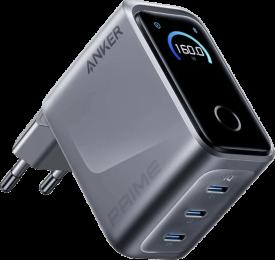 Адаптер ANKER GaNPrime Charger 160W, 3xUSB-C PD3.1 w Display (Сріблястий)
