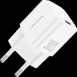 Адаптер Keephone 30W BOOSTER GaN (Type-C) White (KPBOOS35CWH)