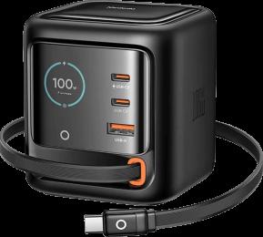 Адаптер Mcdodo [CH-1391] 100W 3C+1A Power Station with Built-In Retractable Cable (Black)