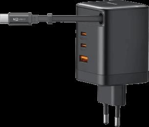 Адаптер Mcdodo [CH-8470] GaN 3xUSB-C+USB Fast Charging Station 100W [Built-in 65cm retractable cable USB-C] (Black)