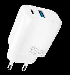 Адаптер Proove Silicone Power Plus 30W (Type-C + USB) (white)