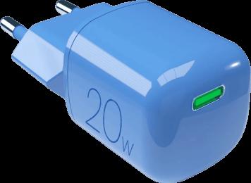 Адаптер Puro wall charger GaN 1 USB-C, 20W Blue PUFCMTCUSBC20WGBLUE