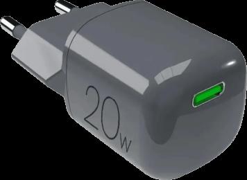 Адаптер Puro wall charger GaN 1 USB-C, 20W Dark Grey PUFCMTCUSBC20WGDKGR
