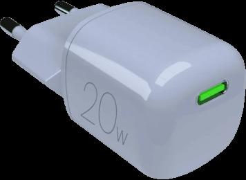 Адаптер Puro wall charger GaN 1 USB-C, 20W Light Blue PUFCMTCUSBC20WGLBLUE