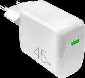 Адаптер Puro Power Delivery Super Mini Wall Charger GaN 1 USB-C, 45W White PUFCMTCUSBC45WGWHI