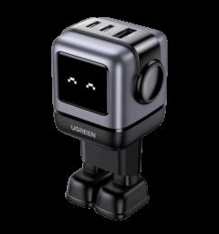 Адаптер UGREEN CD361 USB+2xUSB-C 65W Robot GaN Tech Fast Charger Grey (25685B)