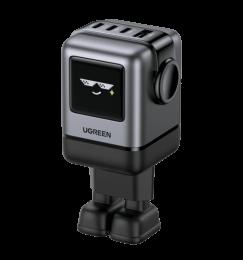 Адаптер UGREEN X688 USB+3xUSB-C 100W Robot GaN Tech Fast Charger Grey (45515B)
