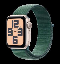 Apple Watch SE 2 2024 44mm Starlight Aluminium Case with Lake Green Sport Loop (MXEW3)