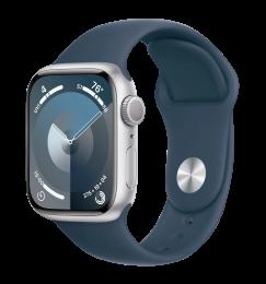 Apple Watch S9 45mm Silver Alu Case Storm Blue Sport Band M/L (MR9E3) Б/В